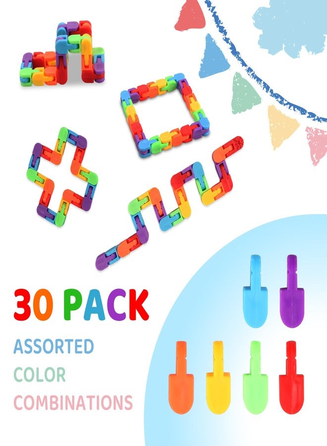 KOSIDEN 30PCS Rainbow Fidget Toy Wacky Tracks Snap and Click Fidgets Sensory Toys-Party Favors,Goodie Bag, Bulk Classroom Prizes School Birthday for Students Gifts Stocking Stuffers for Kids,Teen - Image 2
